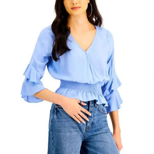 Just Polly Juniors' Smocked-Waist Top, Brand New with tags💙XS,S,M,L, XL size